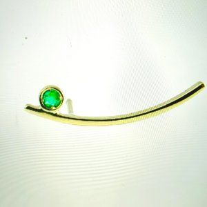 JENNIE KWON Emerald Long Curved Bar Stud